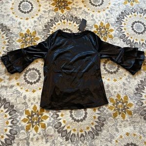 Beautiful Black leathery material blouse